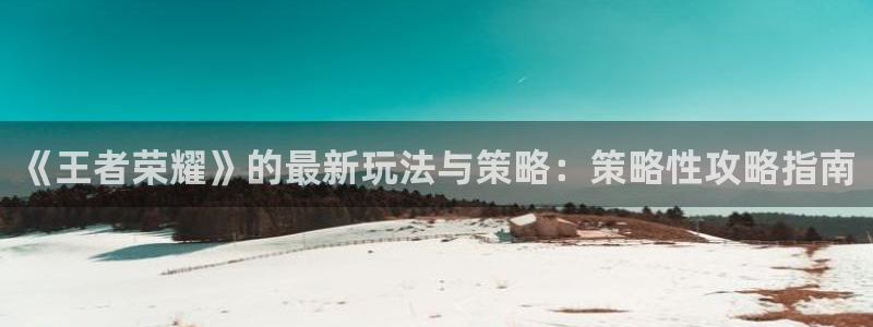 鼎点娱乐直属：《王者荣耀》的最新玩法与策略：策略性攻略指南